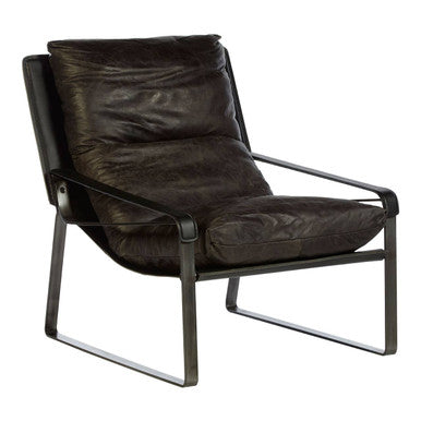 Dark Brown Leather Lounge Chair | Hoxton