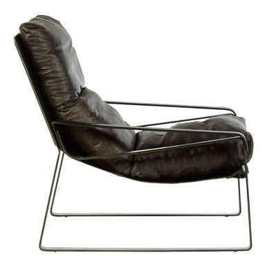Dark Brown Leather Lounge Chair | Hoxton