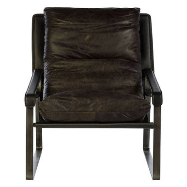 Dark Brown Leather Lounge Chair | Hoxton
