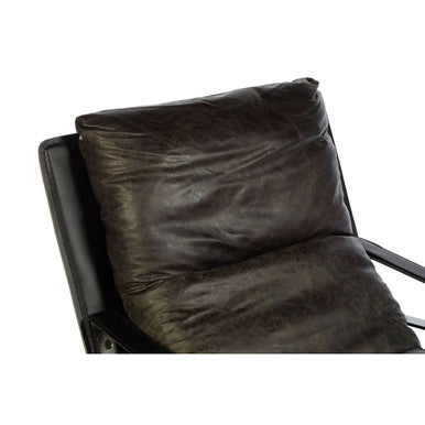 Dark Brown Leather Lounge Chair | Hoxton