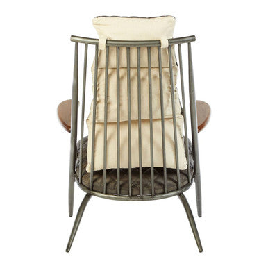 Genuine Grey Leather Chair | Hoxton