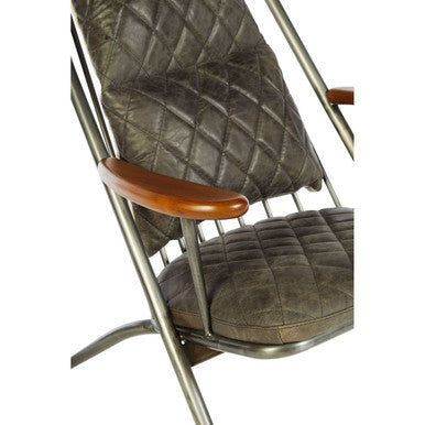 Genuine Grey Leather Chair | Hoxton