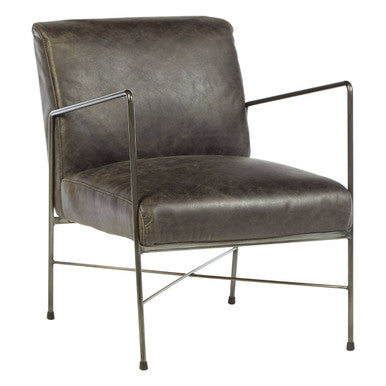 Grey Leather Lounge Chair | Hoxton