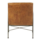 Light Brown Genuine Leather and Iron Lounge Chair | Hoxton