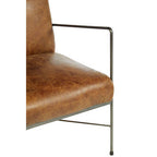 Light Brown Genuine Leather and Iron Lounge Chair | Hoxton