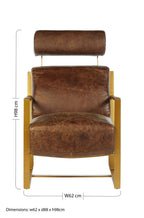 Brown Leather Lounge Chair with Rose Gold Iron Frame | Hoxton
