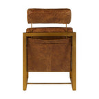 Light Brown Leather Lounge Chair with Iron Frame | Hoxton