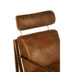 Light Brown Leather Lounge Chair with Iron Frame | Hoxton
