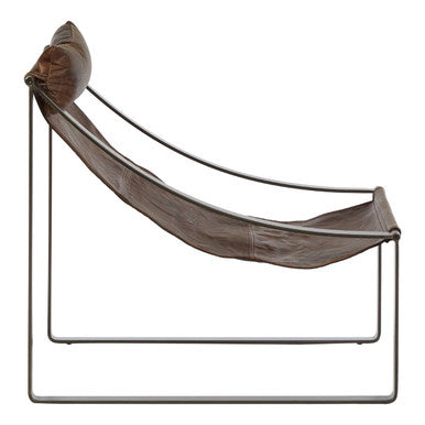 Brown Leather Sling Chair | Hoxton