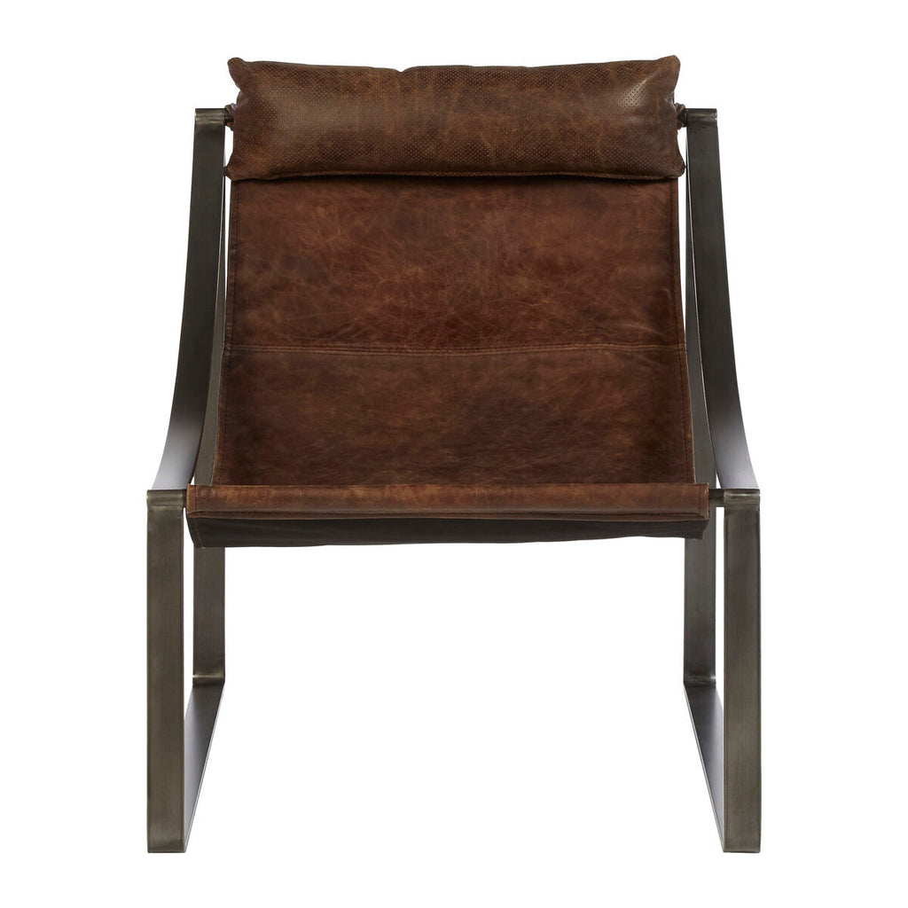 Brown Leather Sling Chair | Hoxton