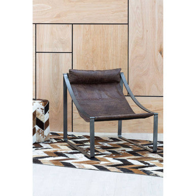 Brown Leather Sling Chair | Hoxton