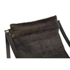 Antique Black Leather Sling Chair | Hoxton
