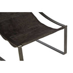 Antique Black Leather Sling Chair | Hoxton