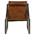 Genuine Light Brown Leather Sling Chair | Hoxton