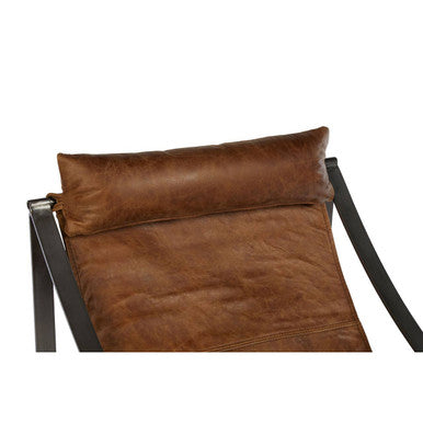 Genuine Light Brown Leather Sling Chair | Hoxton