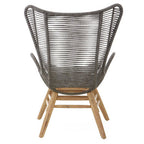 Grey Rope Lounge Chair and Footstool | Sisal