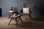 Grey Rope Lounge Chair and Footstool | Sisal