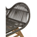 Grey Rope Lounge Chair and Footstool | Sisal