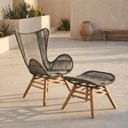 Grey Rope Lounge Chair and Footstool | Sisal