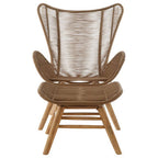 Latte Rope Lounge Chair and Footstool | Sisal
