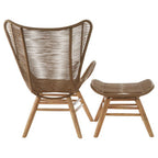 Latte Rope Lounge Chair and Footstool | Sisal