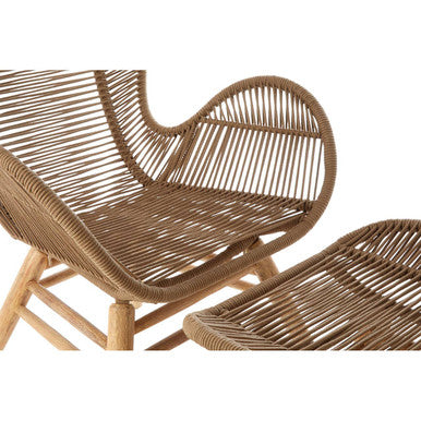 Latte Rope Lounge Chair and Footstool | Sisal