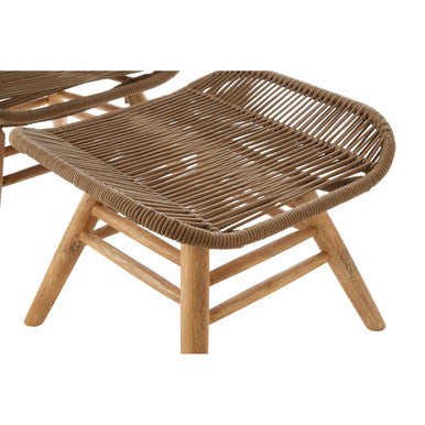 Latte Rope Lounge Chair and Footstool | Sisal