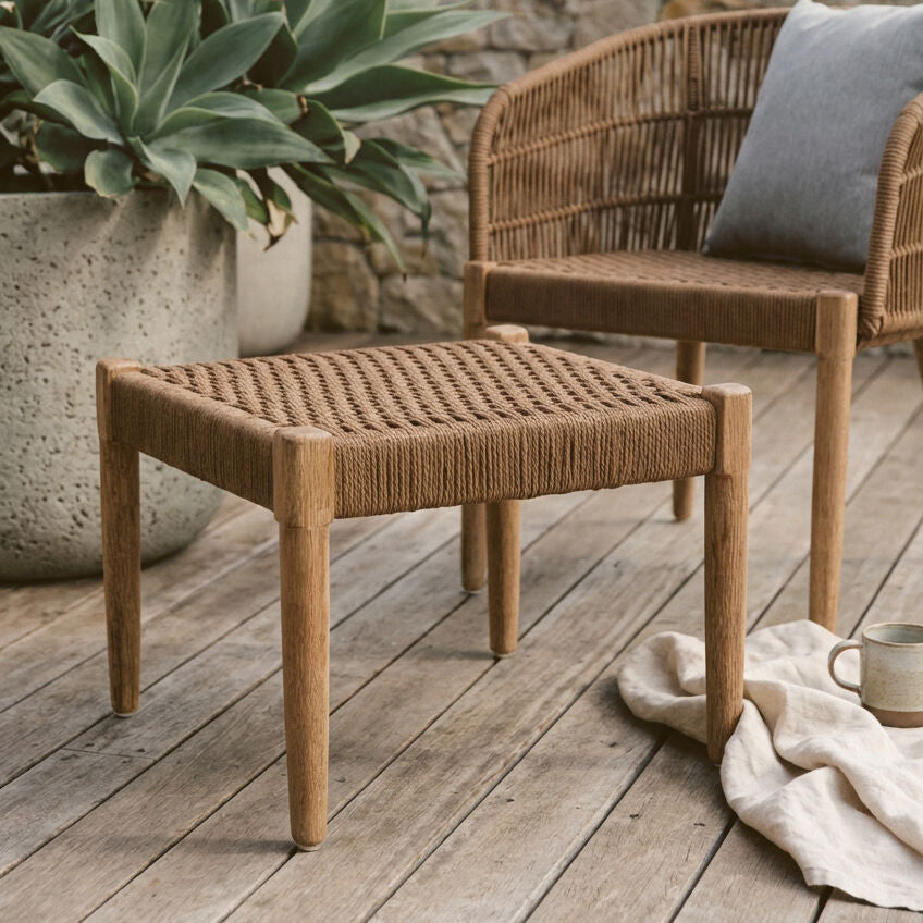 Woven Rope Footstool | Opus