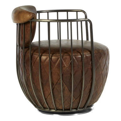 Brown Leather Swivel Chair | Hoxton