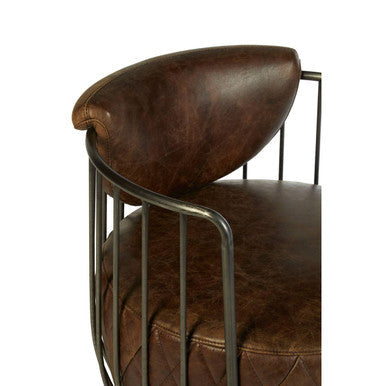 Brown Leather Swivel Chair | Hoxton