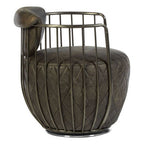 Dark Grey Leather Swivel Chair | Hoxton
