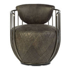 Dark Grey Leather Swivel Chair | Hoxton