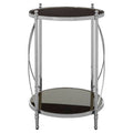 Black Mirrored Glass Two Tier Round Side Table | Hoffmann