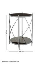 Black Mirrored Glass Two Tier Round Side Table | Hoffmann