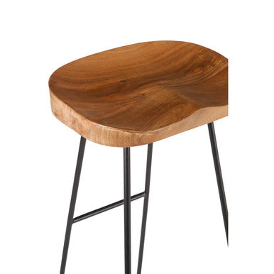 Acacia Wood Seat Bar Stool | Nandri