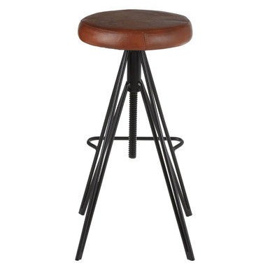 Round Leather Stool | Nandri
