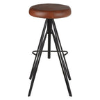Round Leather Stool | Nandri
