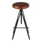 Round Leather Stool | Nandri