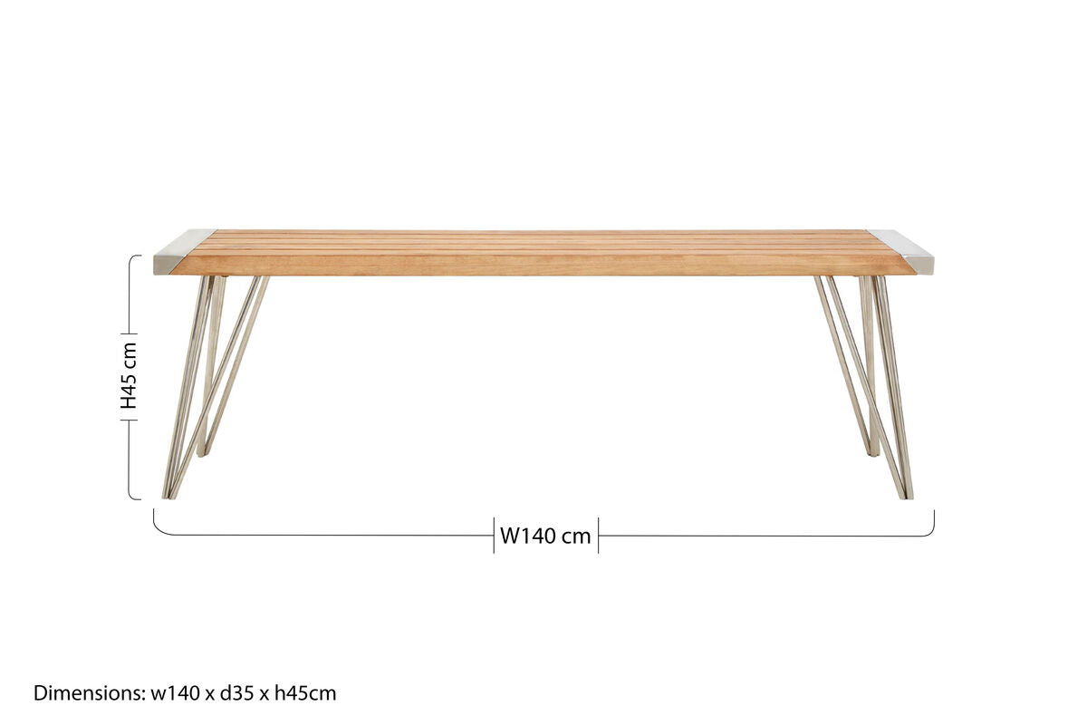Slatted Teak Wood Bench | Nandri