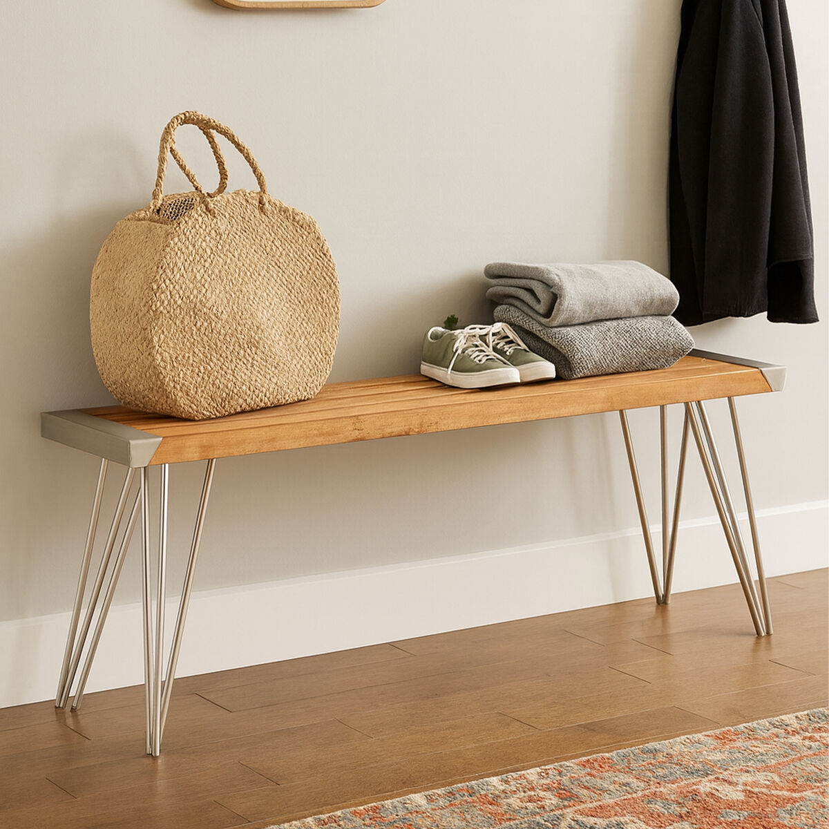 Slatted Teak Wood Bench | Nandri