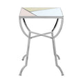 Square Side Table with Pastel Top and Silver Frame | Arbus
