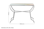 Pastel Mirror Top Square Console Table with Silver Finish Stainless Steel Frame, Arbus