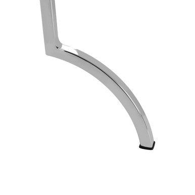 Pastel Mirror Top Square Console Table with Silver Finish Stainless Steel Frame, Arbus