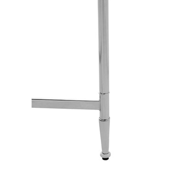 Round Mirrored Glass Side Table with Silver Cross Frame | Zach