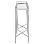 Mirrored Glass Console Table with Silver Cross Frame | Zach