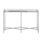 Mirrored Glass Console Table with Silver Cross Frame | Zach