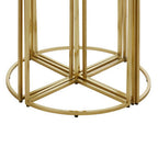 Black Tinted Glass Top 5 Piece Nesting Tables with Gold Finish Frames, Axis