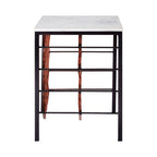 White Marble and Iron Wine Rack Table | Templar