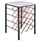 White Marble and Iron Wine Rack Table | Templar