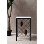 White Marble and Iron Wine Rack Table | Templar